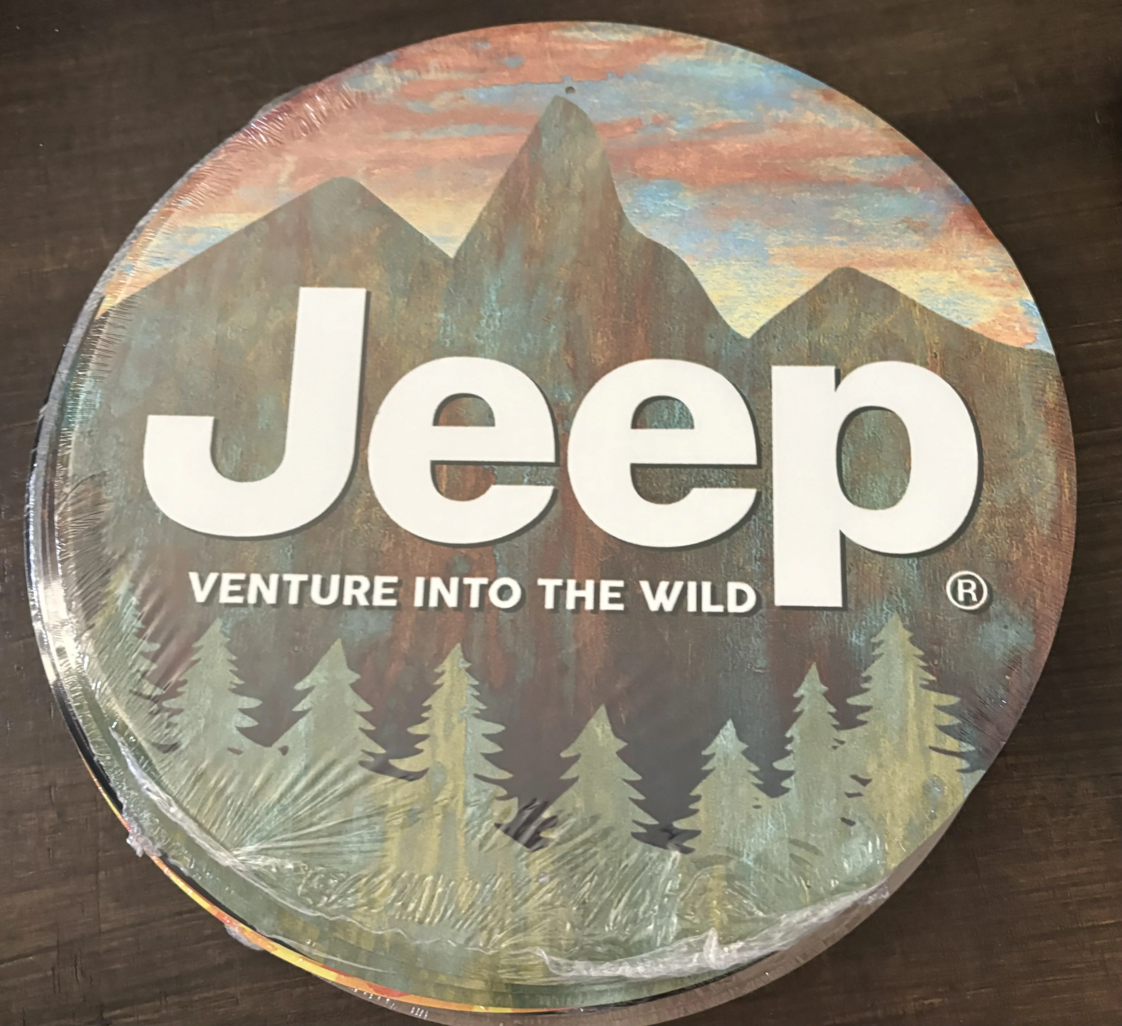 Jeep-Venture Into The Wild (Round) - Tin Signs Metal Sign