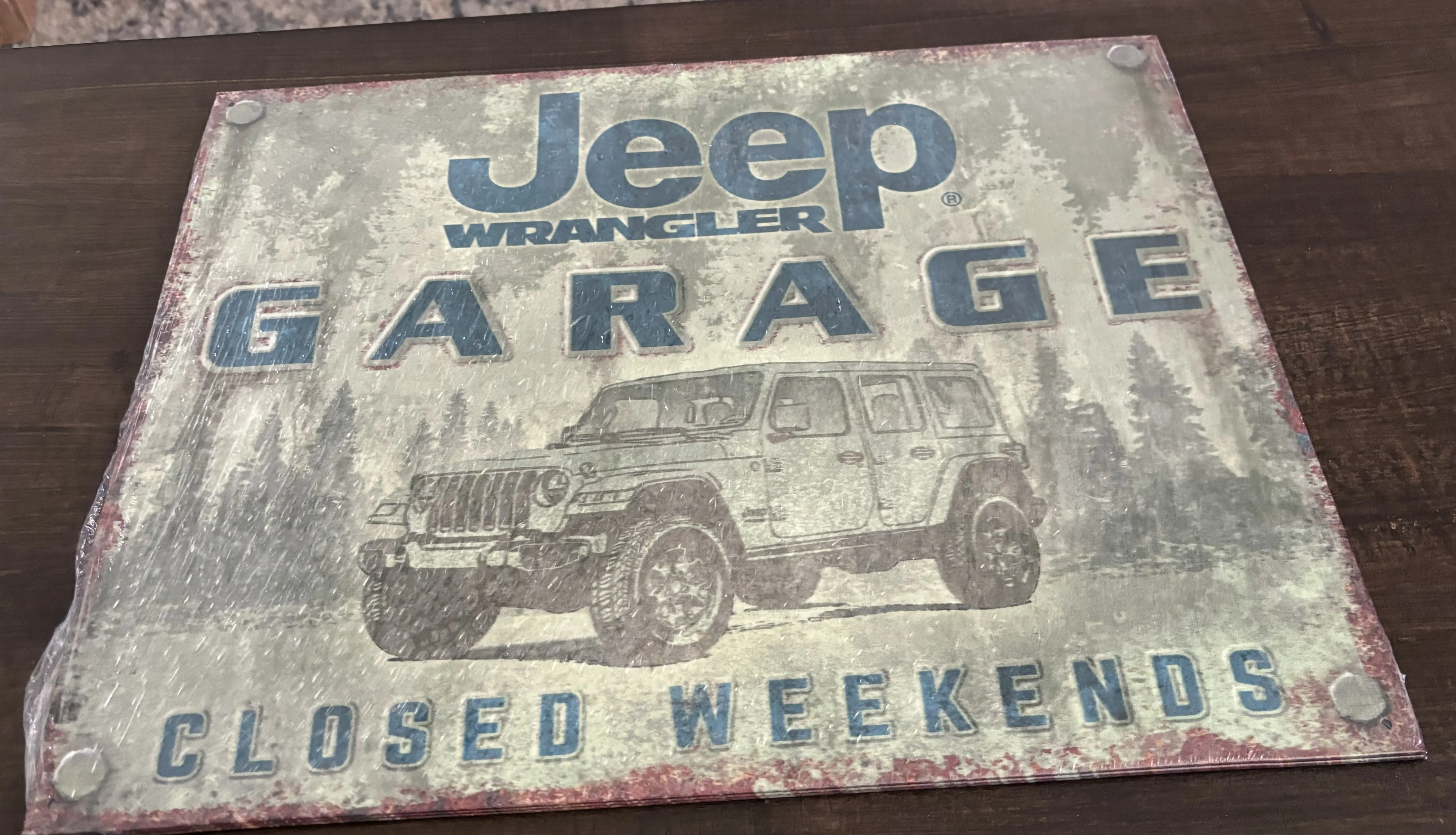 Jeep Wrangler Garage-Closed Weekends - Tin Signs Metal Sign