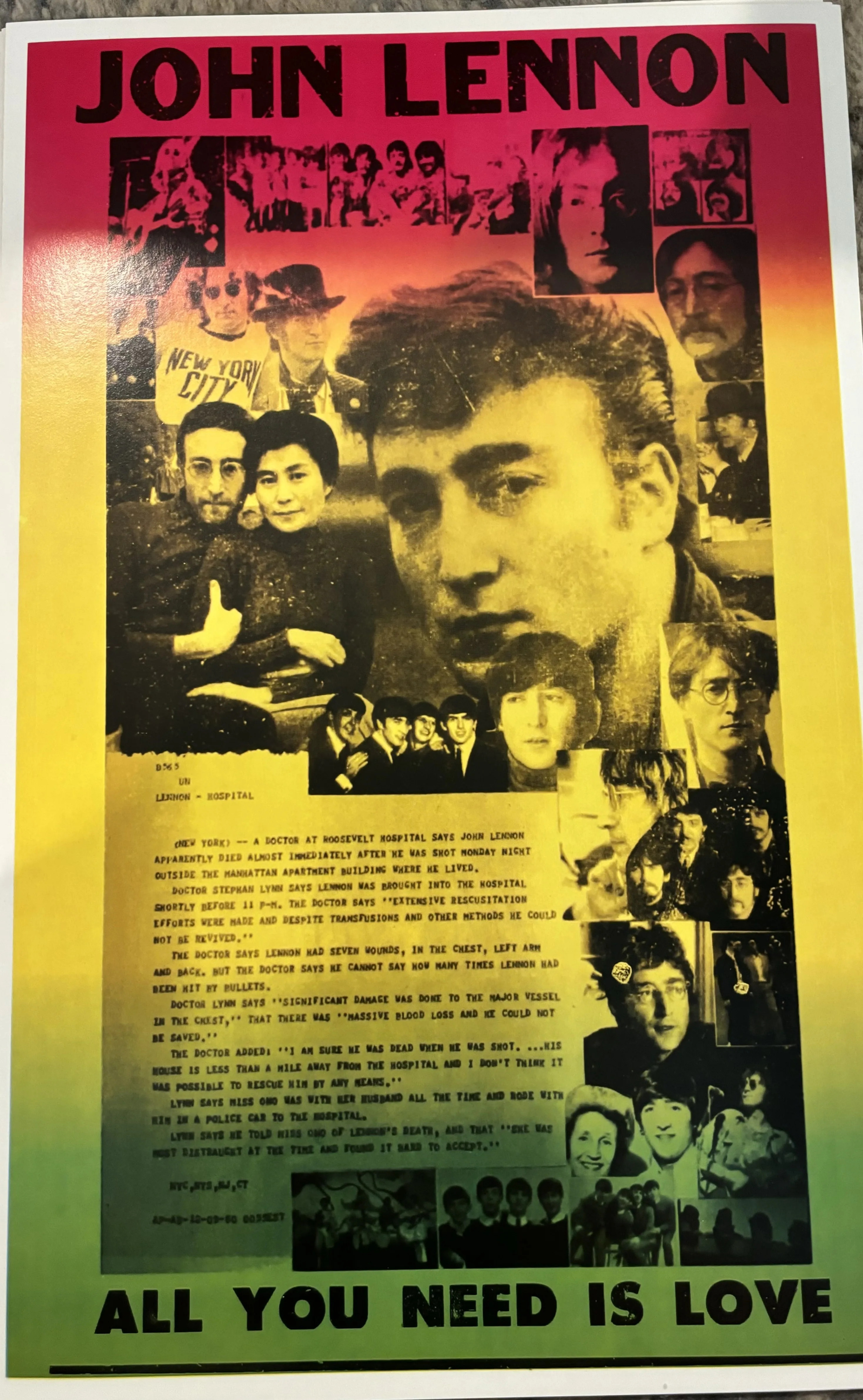 John Lennon-All You Need Is Love - Concert Posters Metal Sign