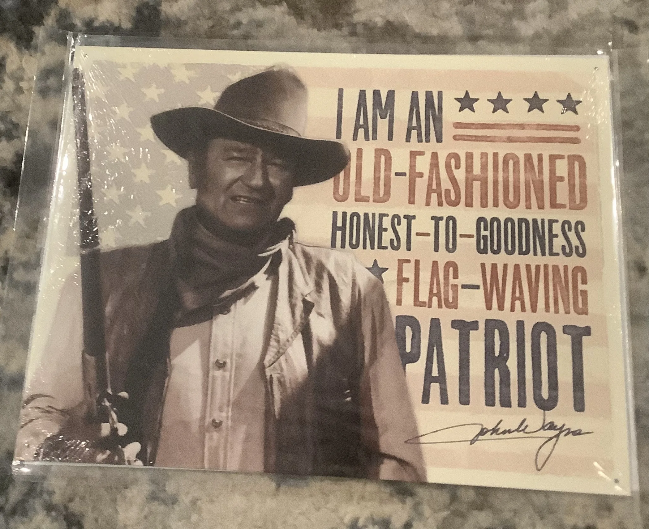 John Wayne-I’m An Old-Fashioned Honest-to Goodness Flag Waving Patriot - Tin Signs Metal Sign