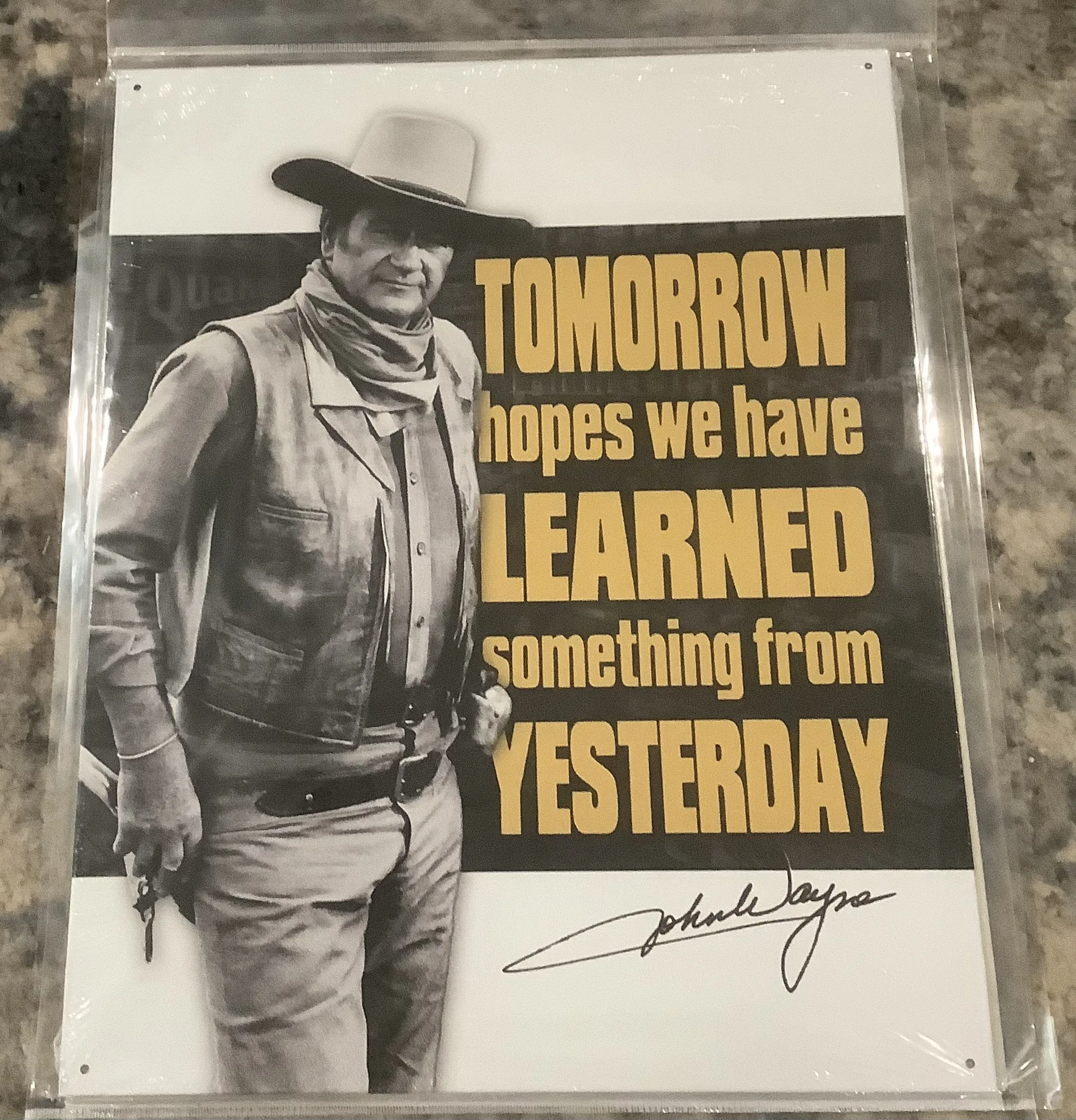 John Wayne-Tomorrow Hopes We Have Learned Something From Yesterday - Tin Signs Metal Sign