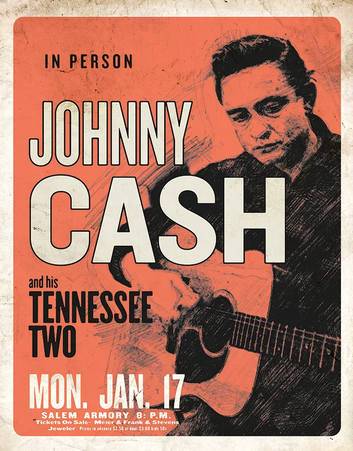 Johnny Cash - In Person and His Tennessee Two - Tin Signs Metal Sign