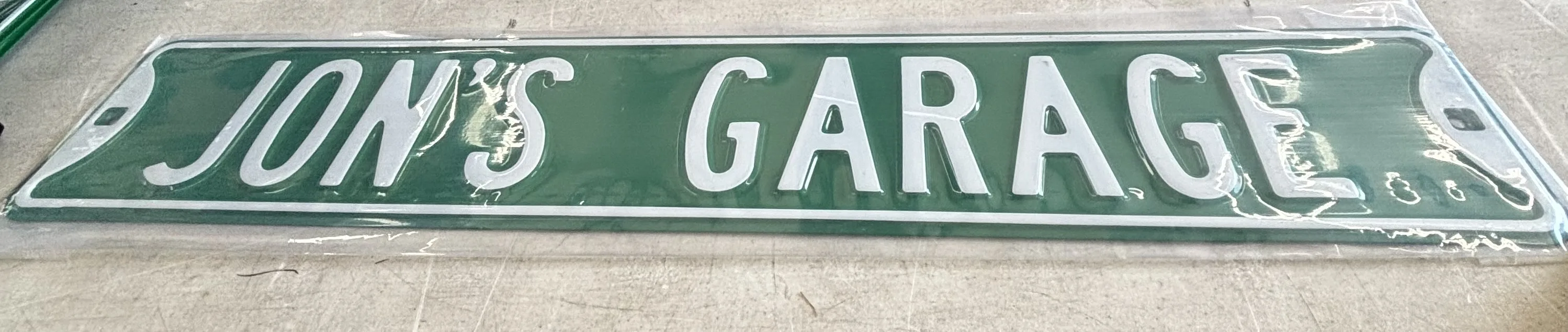 Jon's Garage - Street-Garage/Shop Metal Sign
