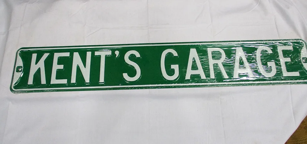 Kent's Garage - Street Signs Metal Sign