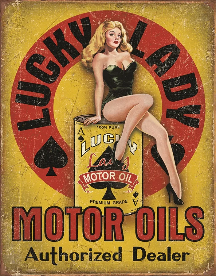 Lady Luck Motor Oils - Tin Signs Metal Sign