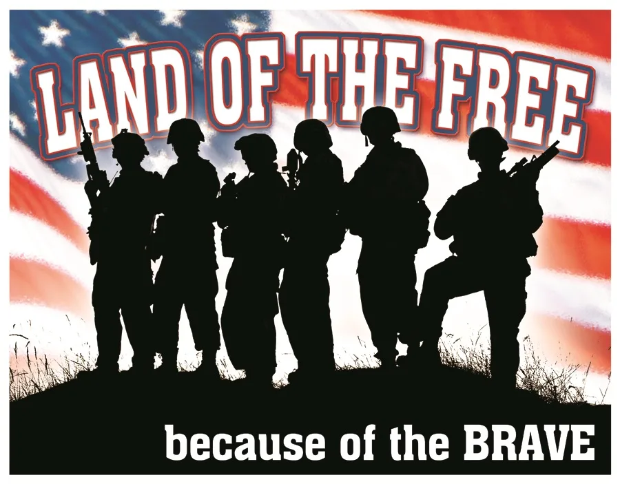Land Of The Free-Because Of The Brave - Tin Signs Metal Sign