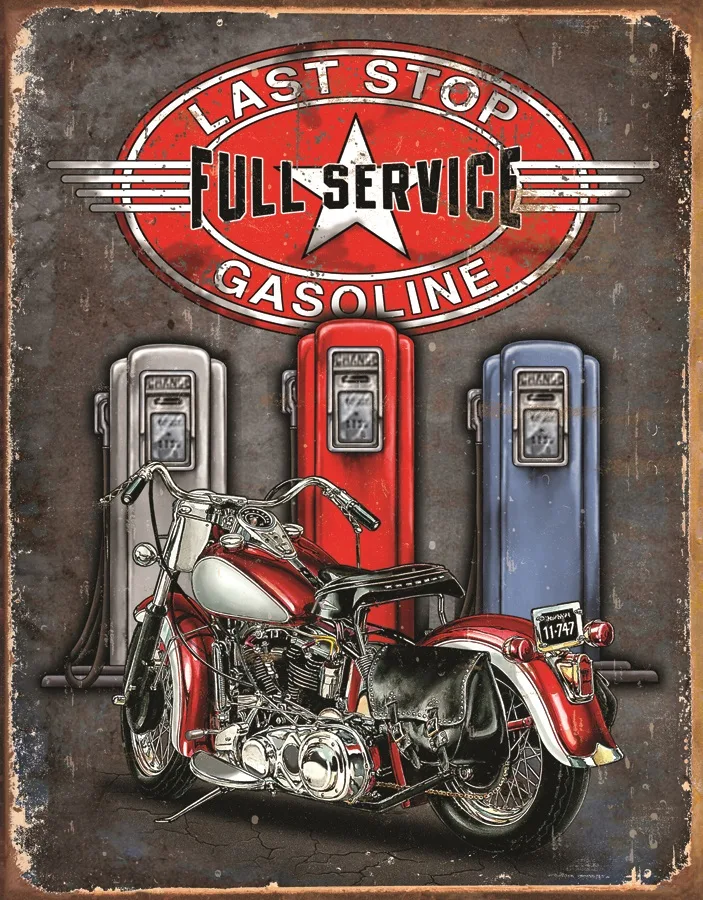 Last Stop Full Service Gasoline - Tin Signs Metal Sign