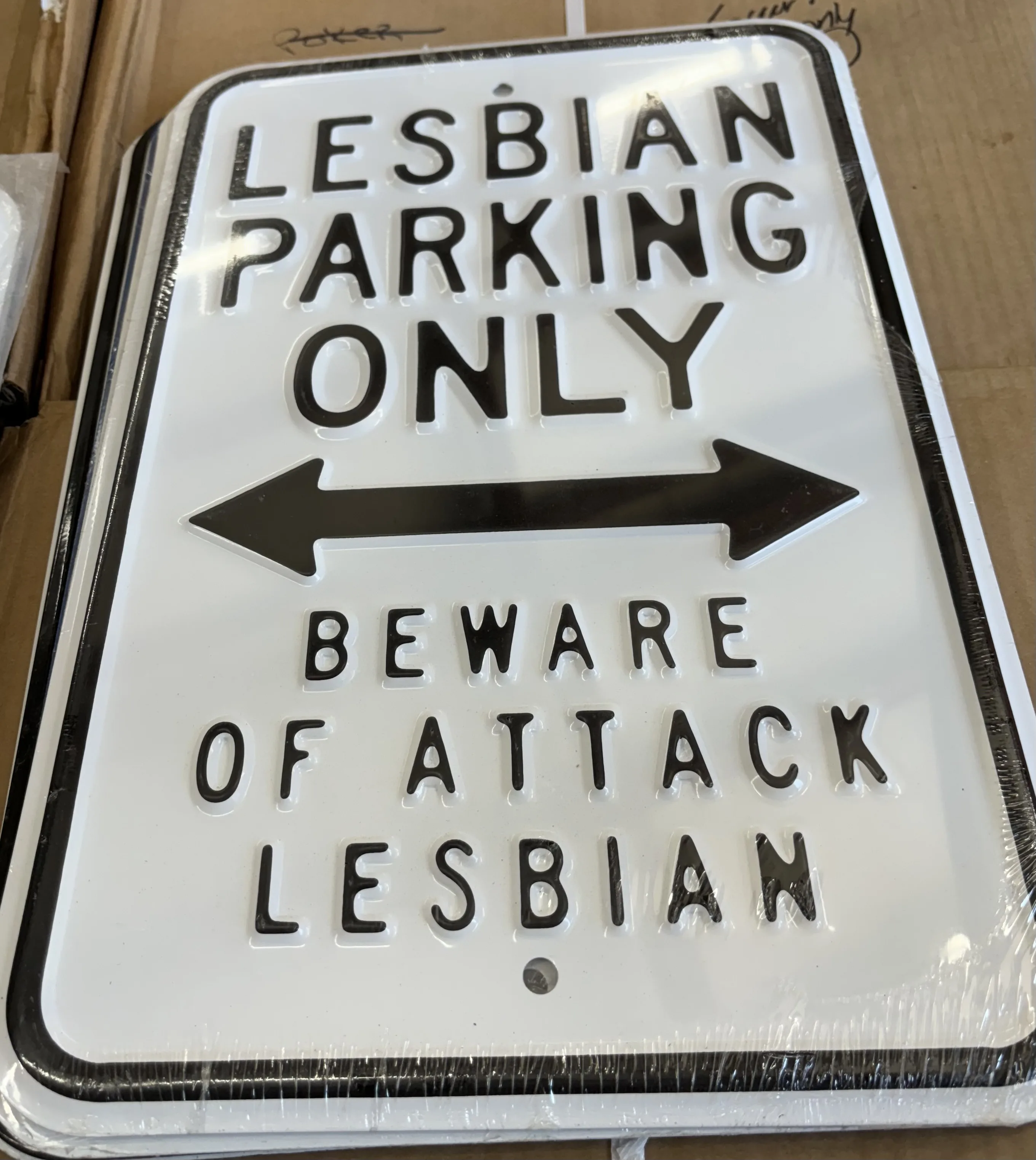 Lesbian Parking Only-Beware Of Attack Lesbian - Parking Signs Metal Sign