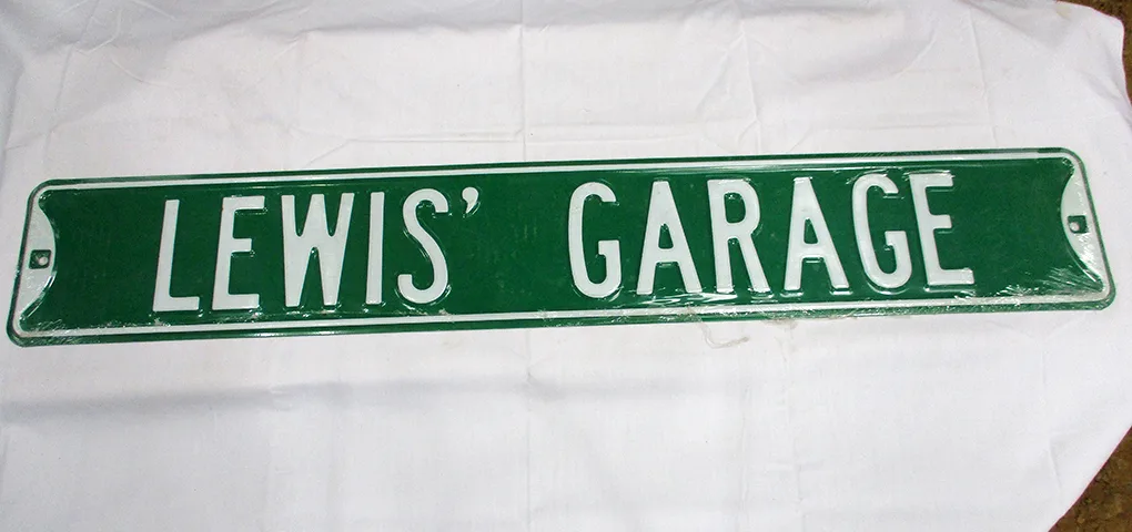 Lewis' Garage - Street Signs Metal Sign