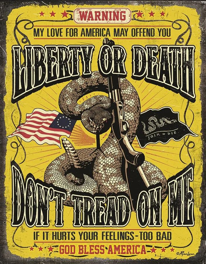 Liberty Or Death - Don't Tread On Me - Tin Signs Metal Sign