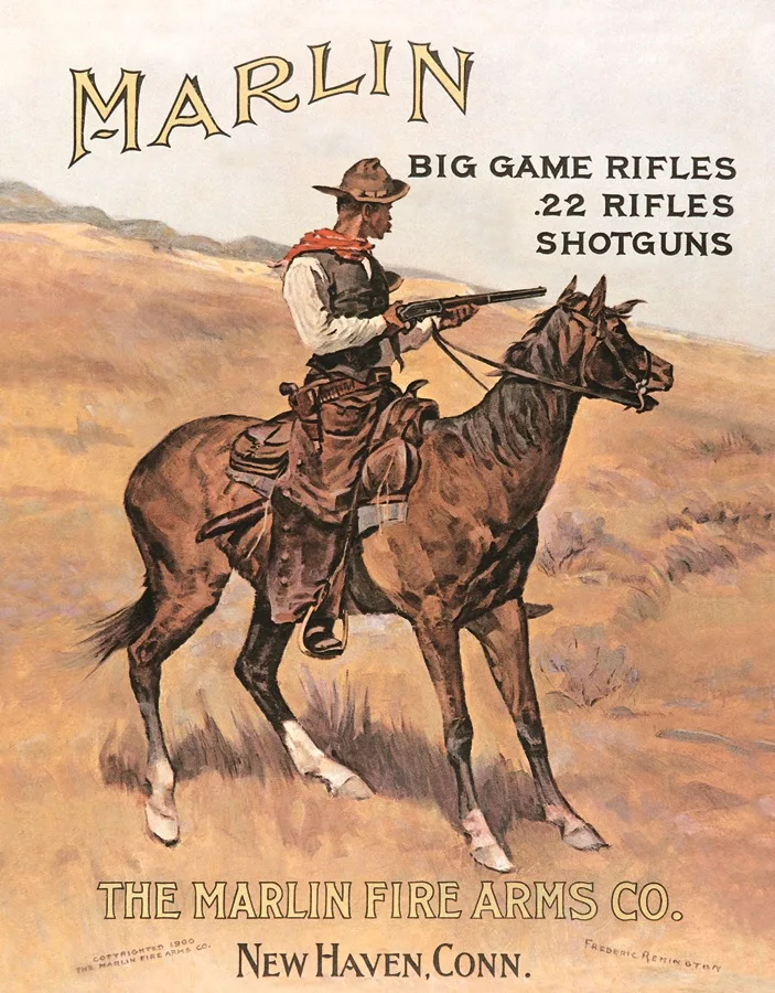 Marlin - The Marlin Fire Arms Co. (Cowboy On Horse) - Tin Signs Metal Sign