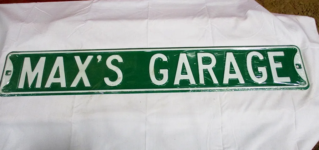 Max's Garage - Street Signs Metal Sign