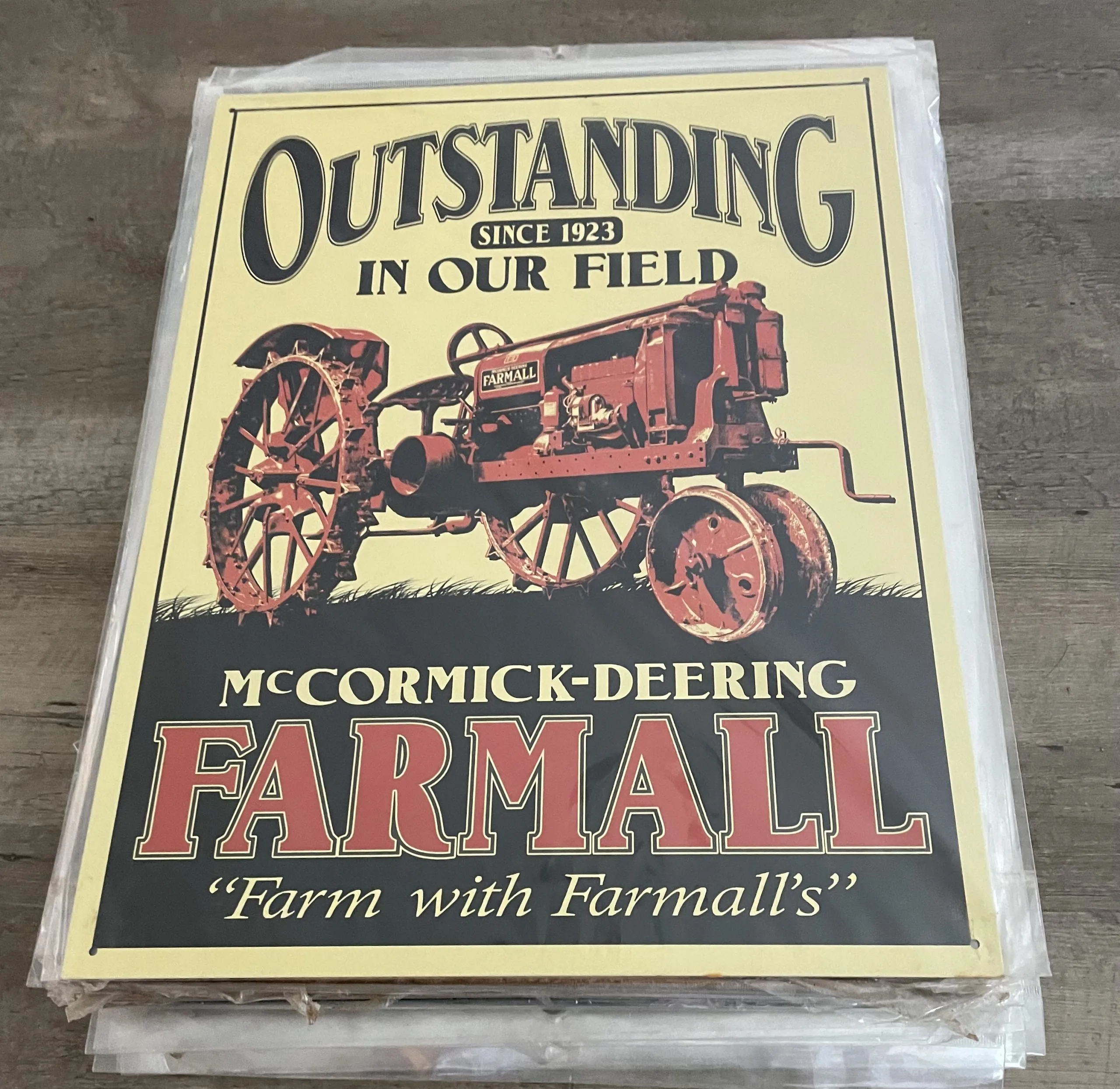 McCormick-Deering Farmall-Outstanding In Our Service Since 1923-Farm With Farmall's - Tractors Metal Sign