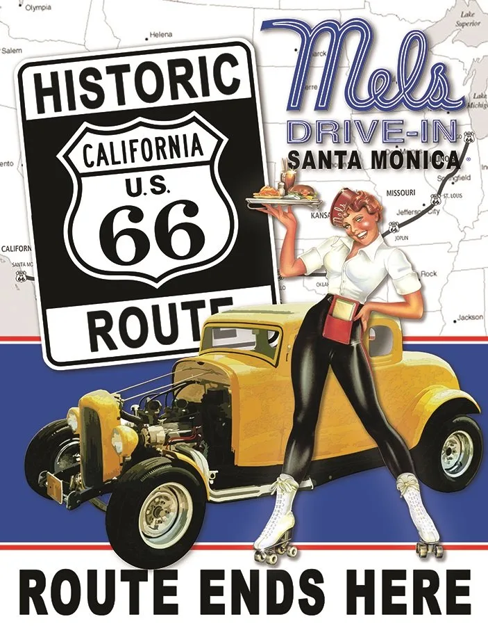 Mel's Drive In Santa Monica Route 66 - Tin Signs Metal Sign