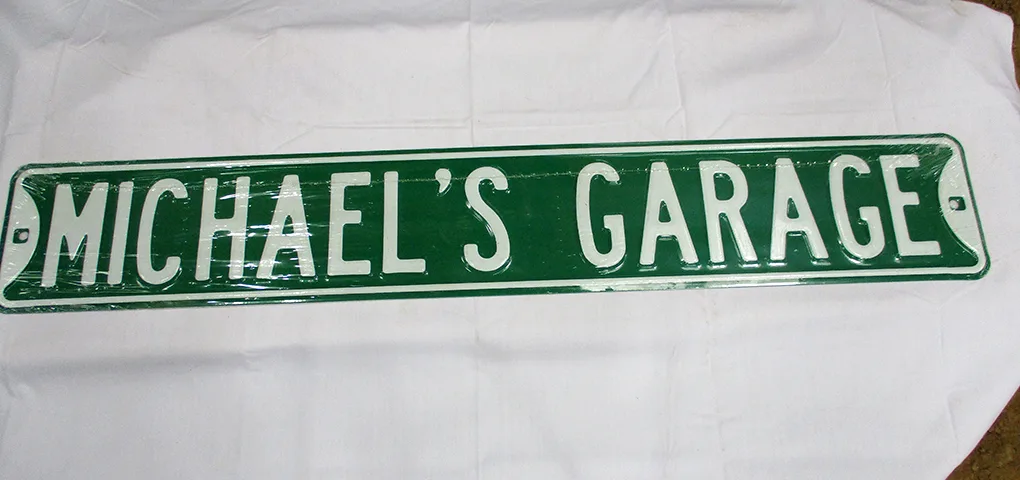 Michael's Garage - Street Signs Metal Sign