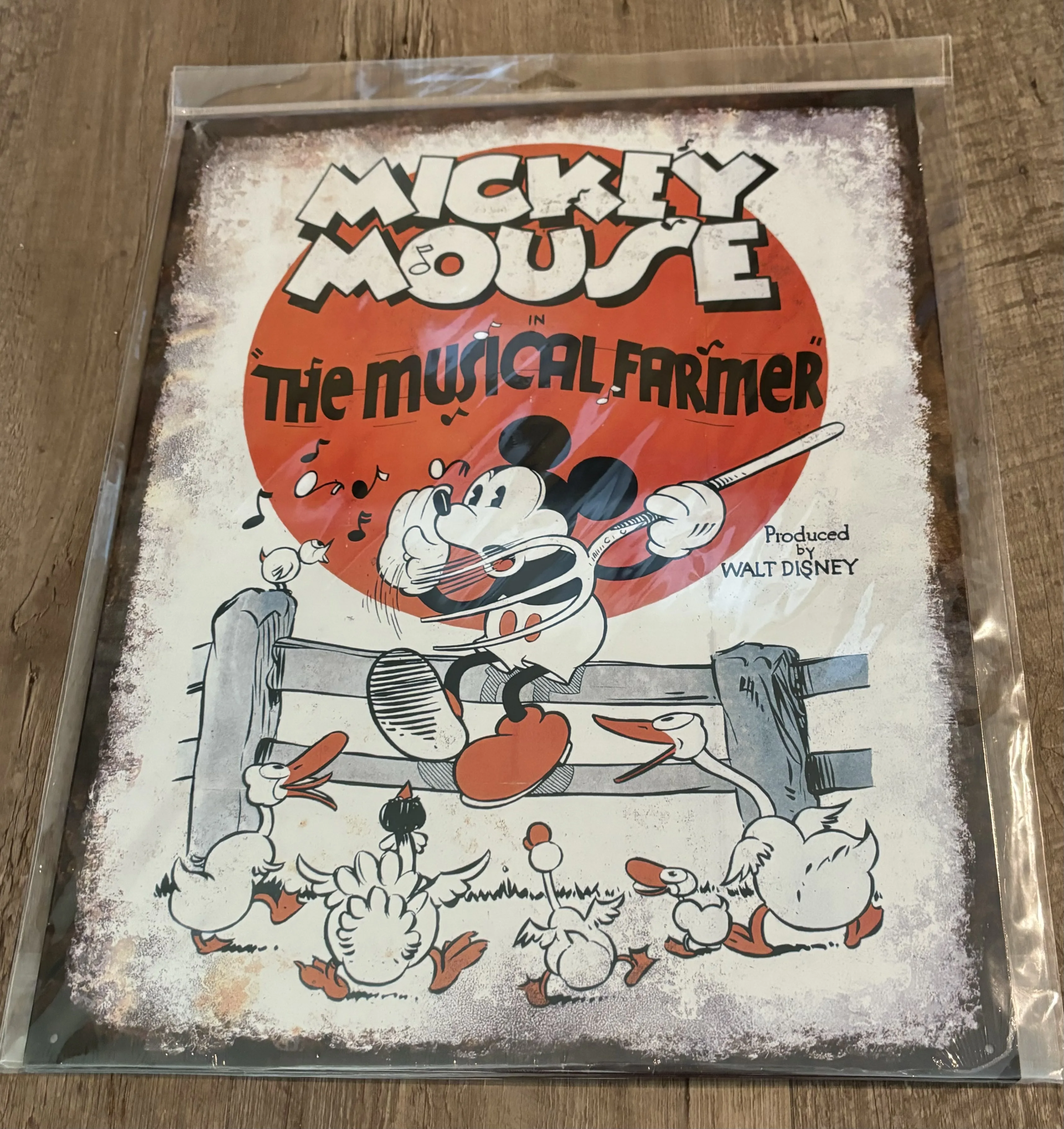 Mickey Mouse-The Musical Farmer - Disney Metal Sign
