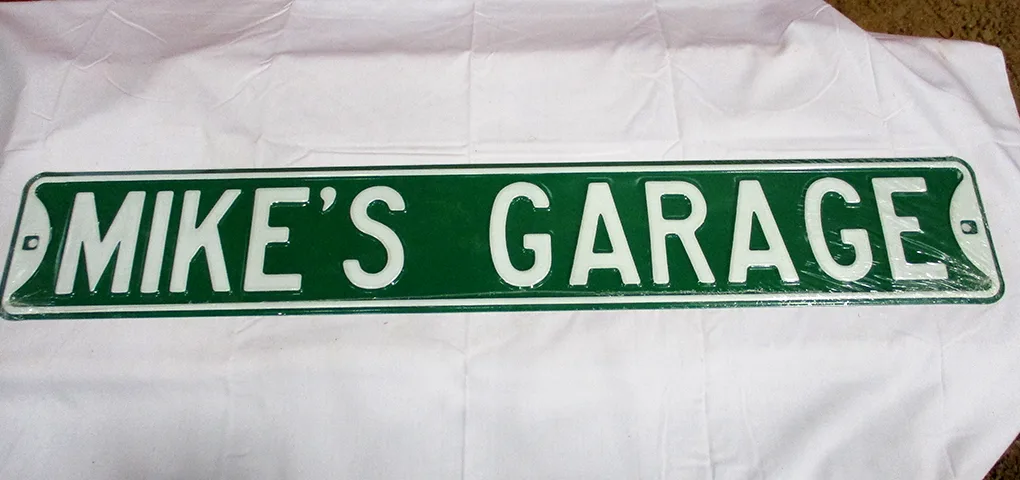Mike's Garage - Street Signs Metal Sign