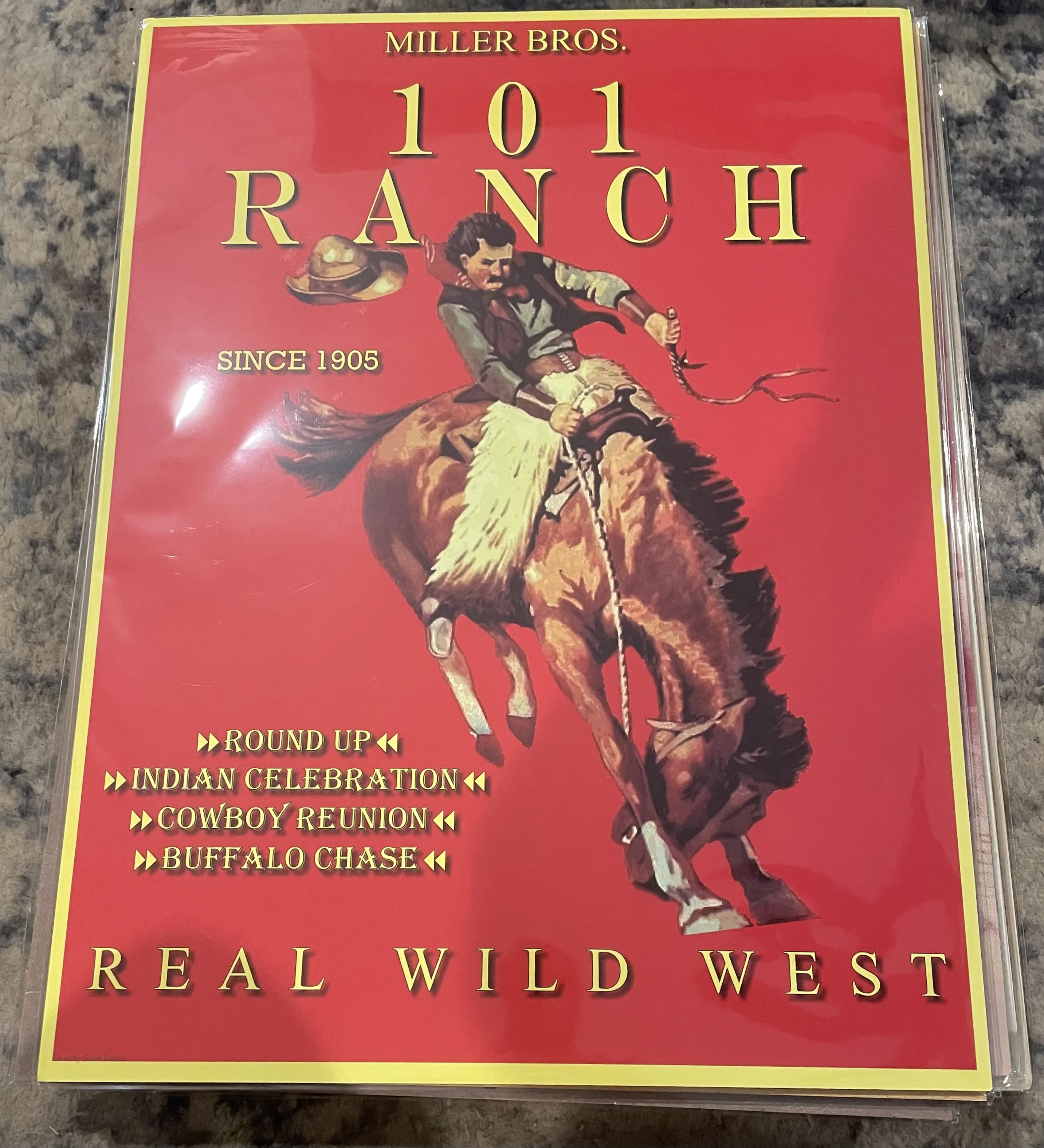 Miller Bros.-101 Ranch-Since 1905-Real Wild West (Large) - Rodeo Posters Metal Sign