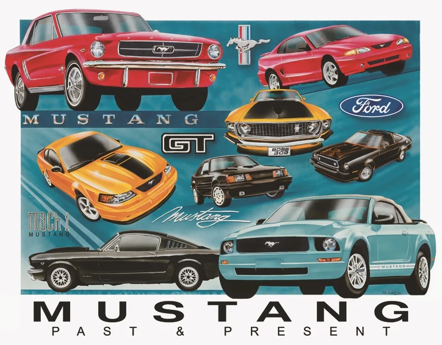 Mustang Past & Present - Tin Signs Metal Sign