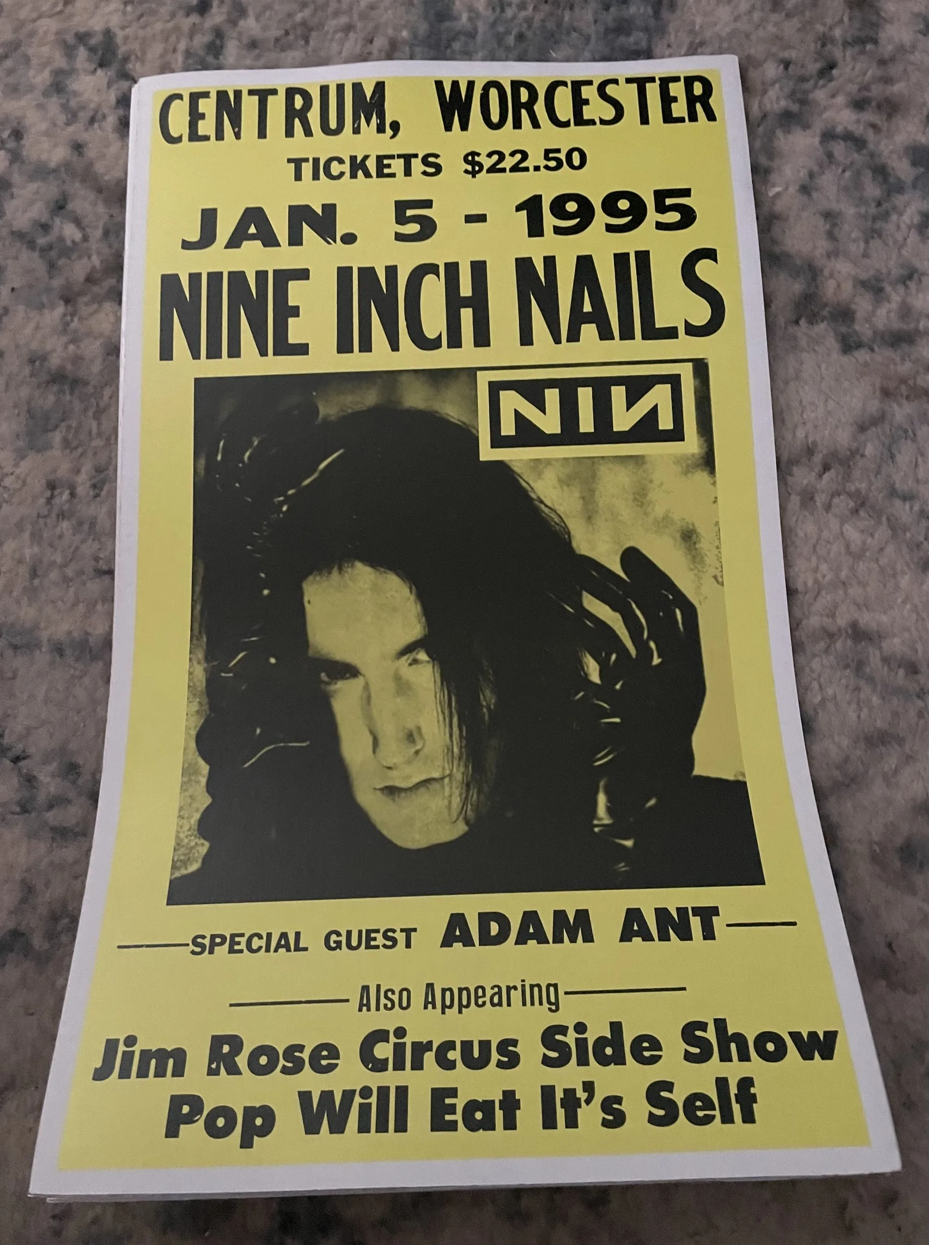 Nine Inch Nails-Centrum, Worchester - Concert Posters Metal Sign