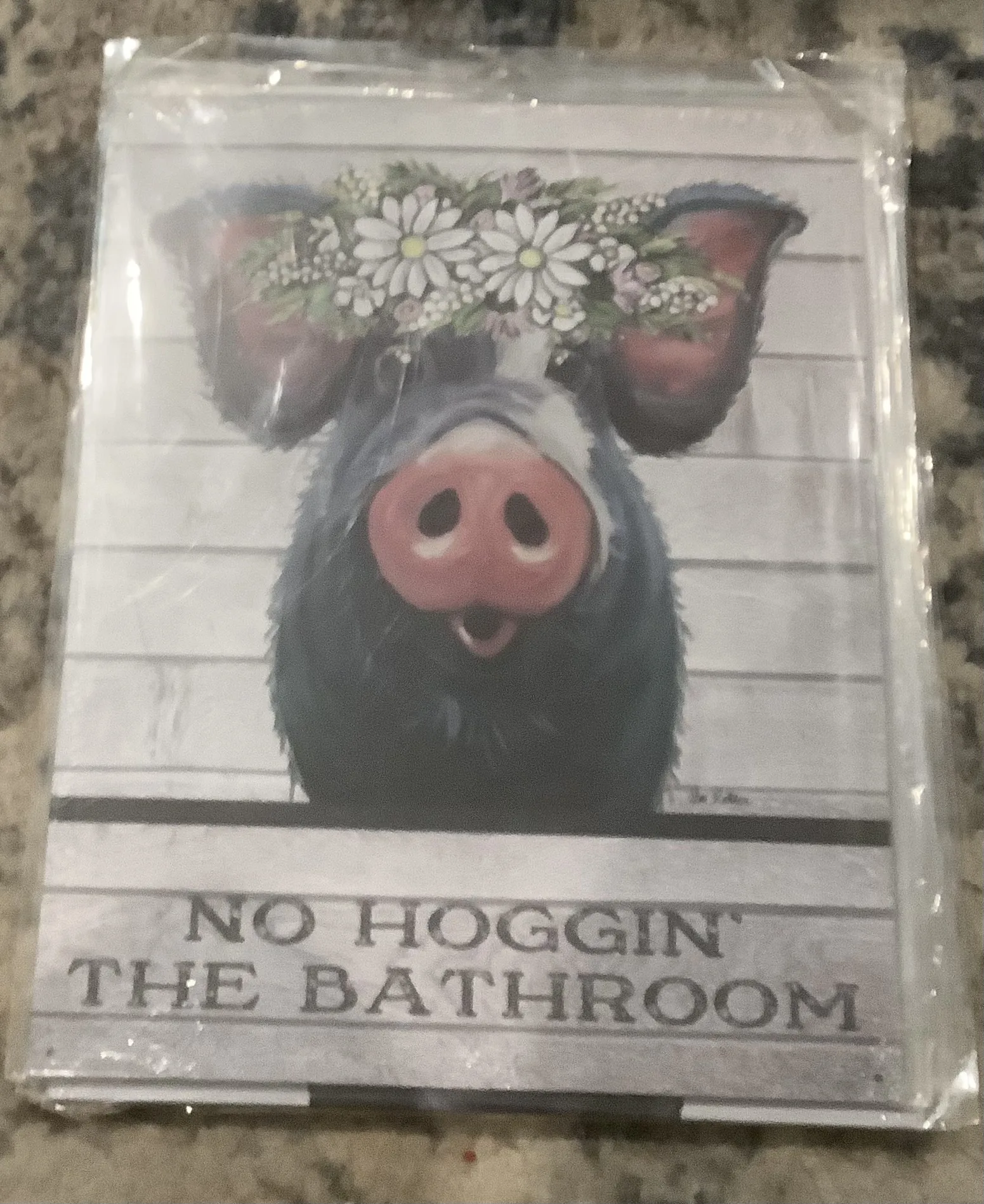 No Hoggin’ The Bathroom - Tin Signs Metal Sign