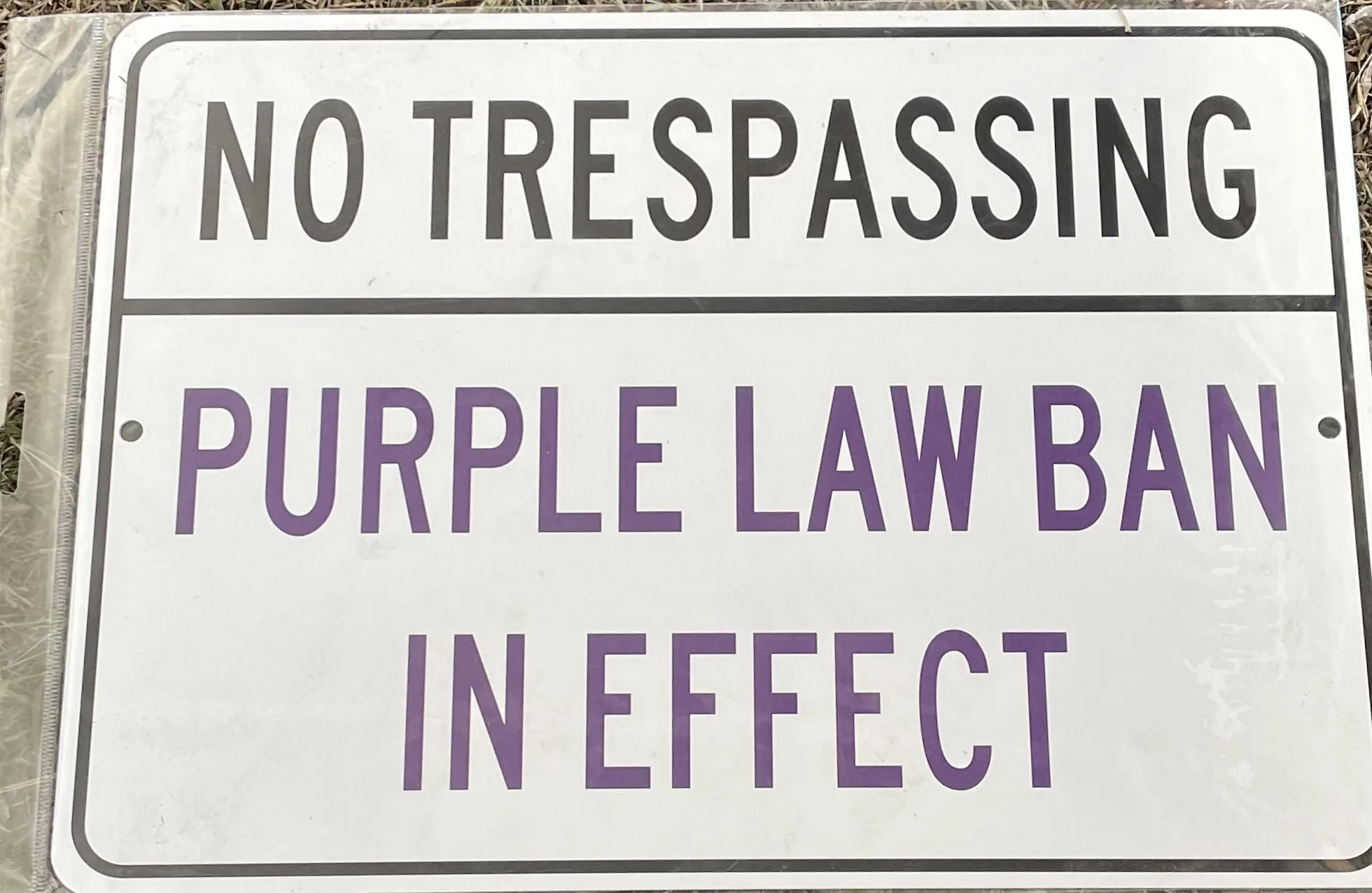 No Trespassing-Purple Ban Law In Effect - Aluminum Signs Metal Sign