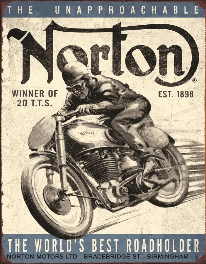 Norton - Winner of 20 T.T.S.- Est. 1898 - Tin Signs Metal Sign