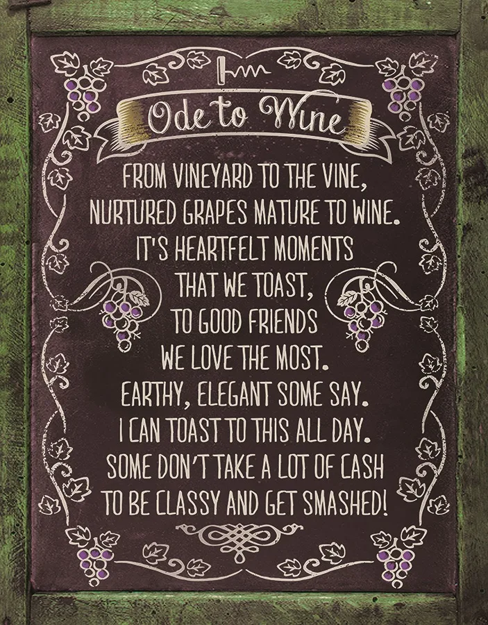 Ode To Wine - Tin Signs Metal Sign