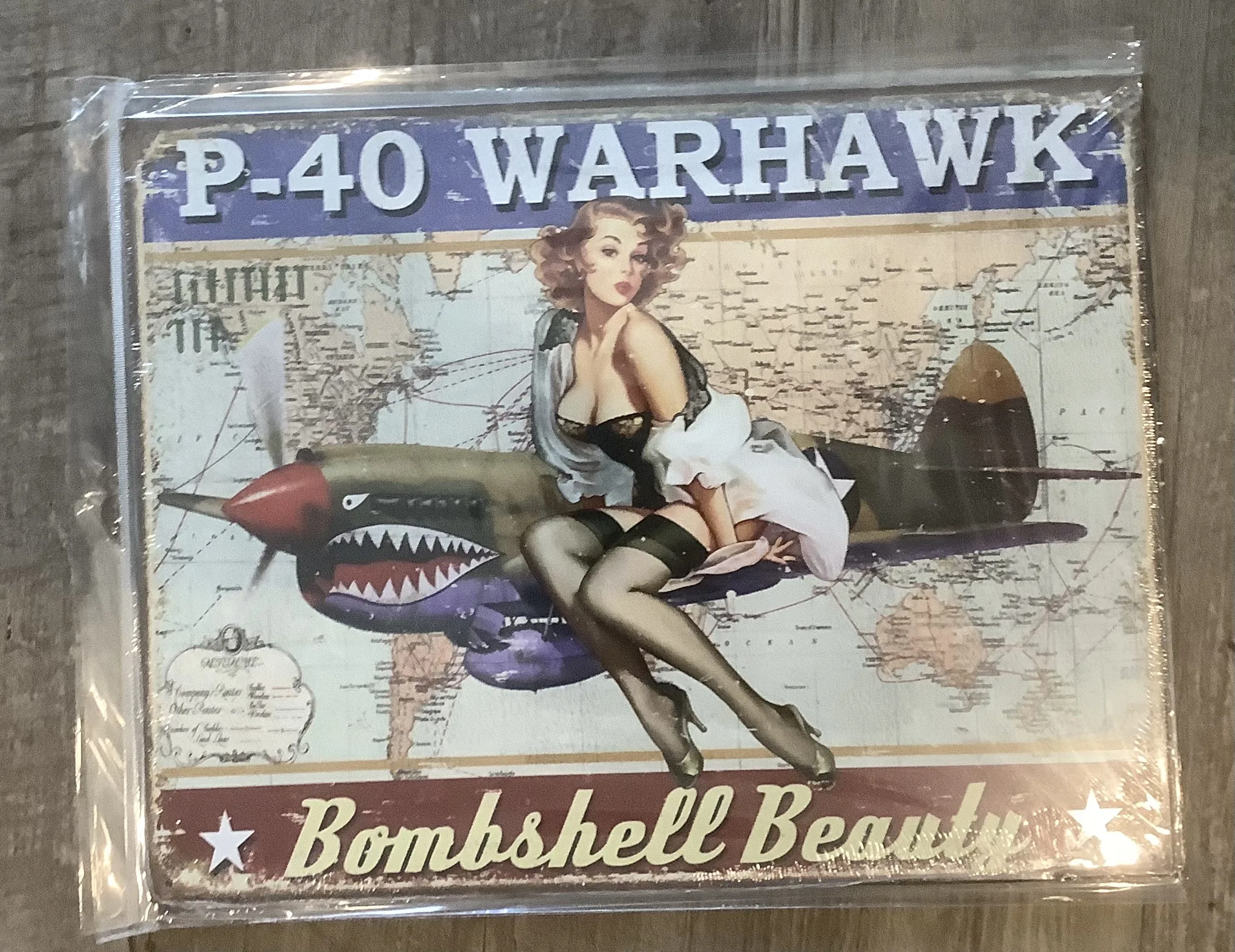 P-40 Warhawk-Bombshell Beauty - Tin Signs Metal Sign