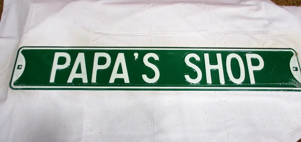 Papa's Shop - Street Signs Metal Sign
