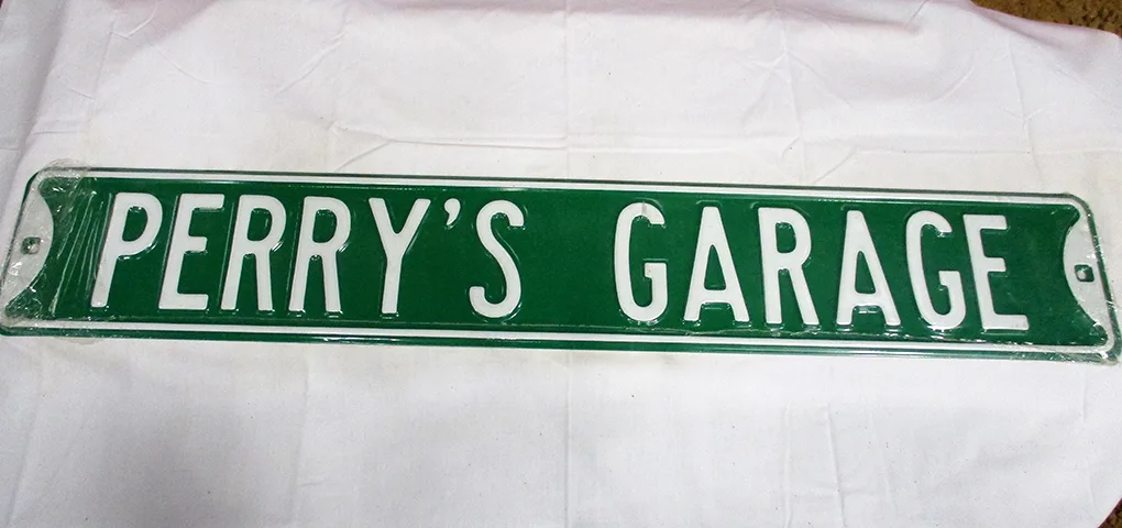 Perry's Garage - Street Signs Metal Sign