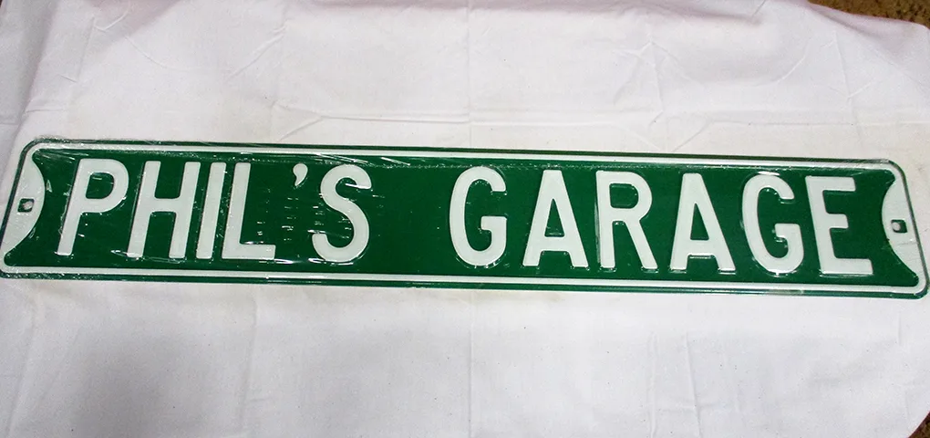 Phil's Garage - Street Signs Metal Sign