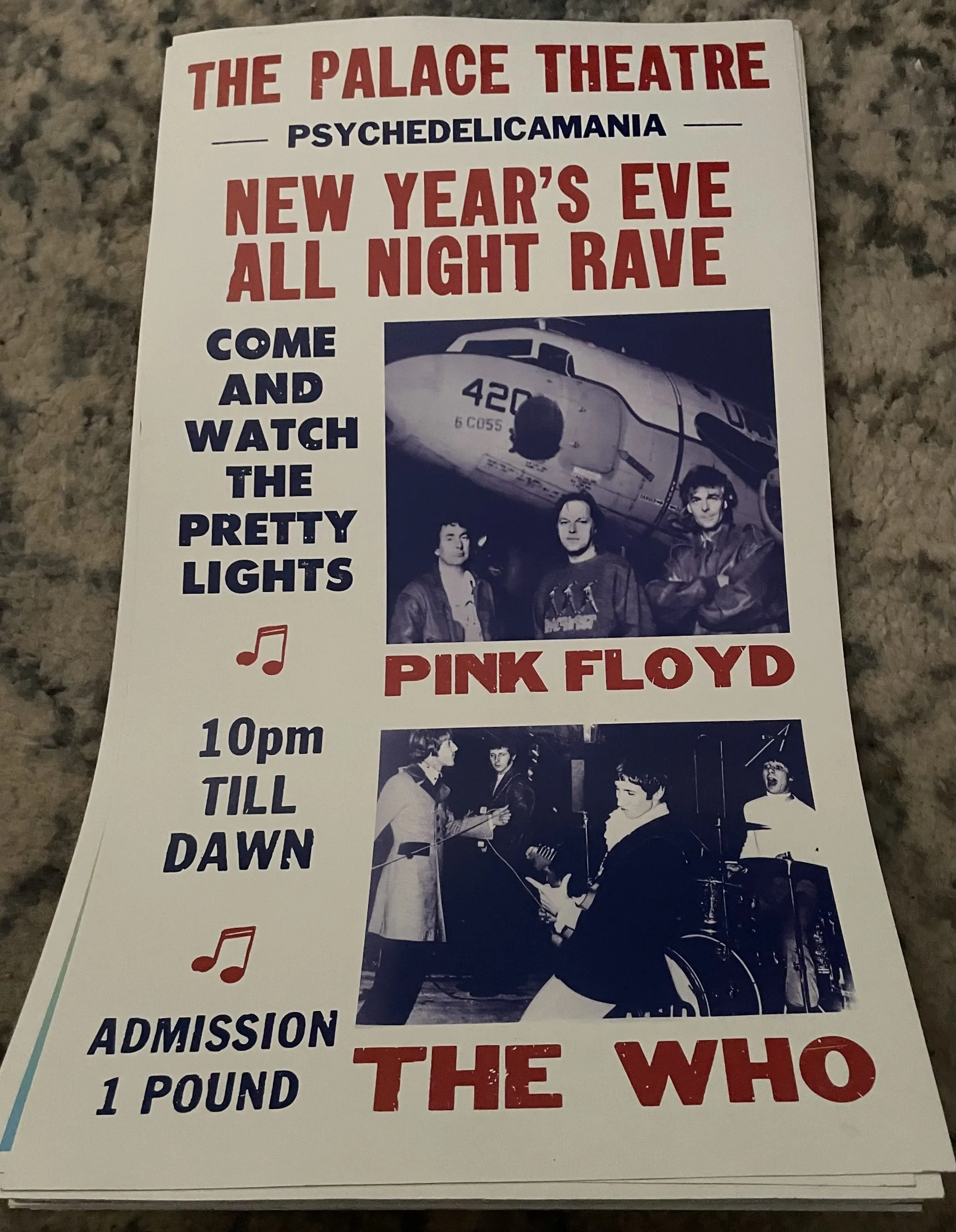 Pink Floyd-The Who-New Year's Eve All Night Rave - Concert Posters Metal Sign