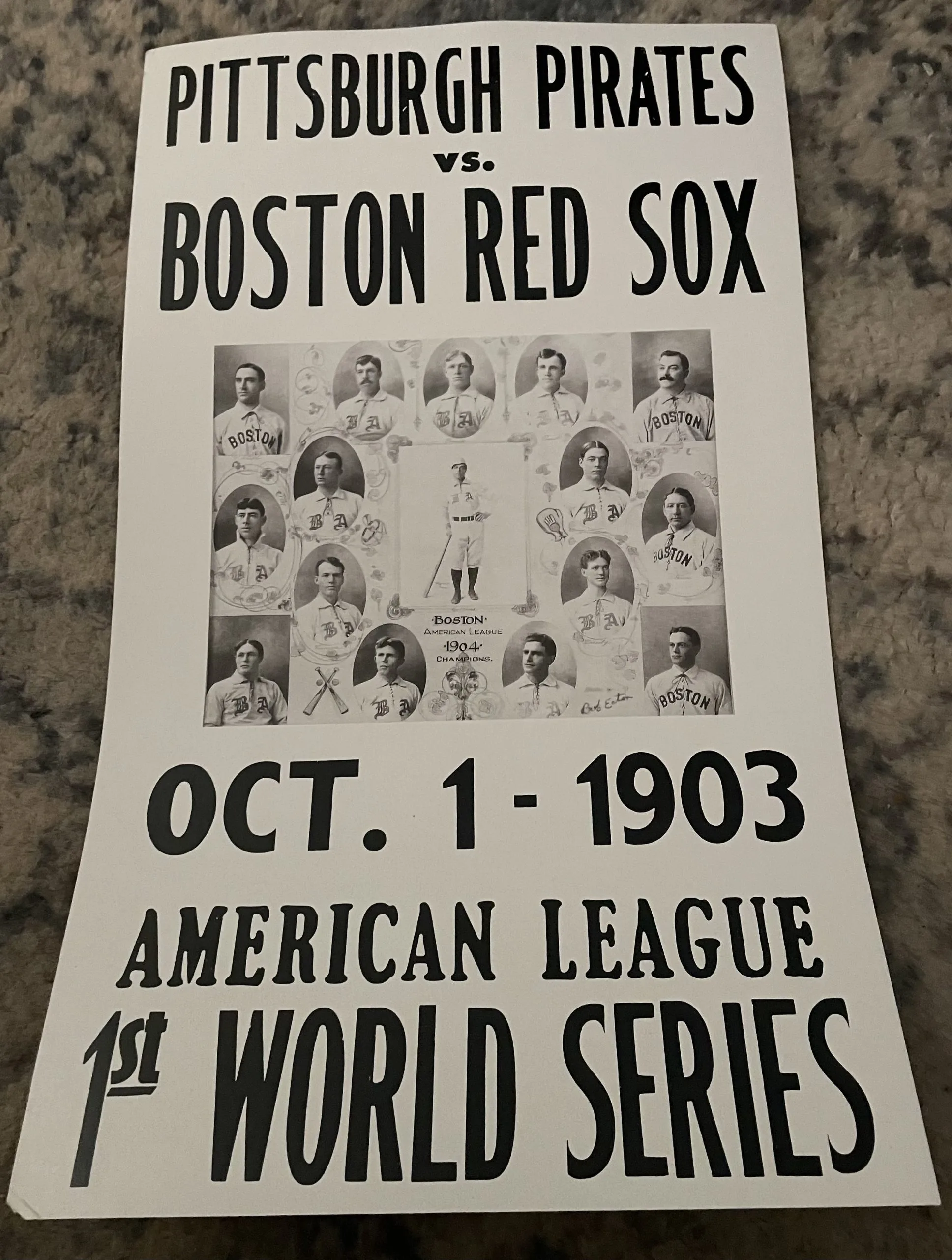 Pittsburg Pirates Vs Boston Red Sox-Oct. 1-1908-1st World Series - Concert Posters Metal Sign
