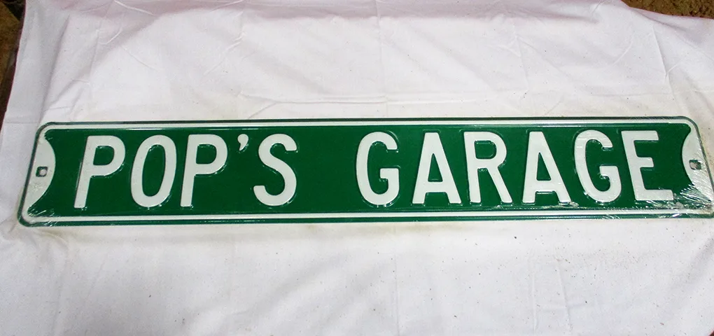 Pop's Garage - Street Signs Metal Sign