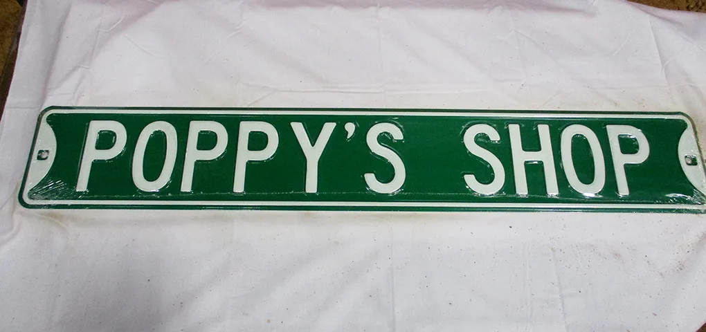 Poppy's Shop - Street Signs Metal Sign