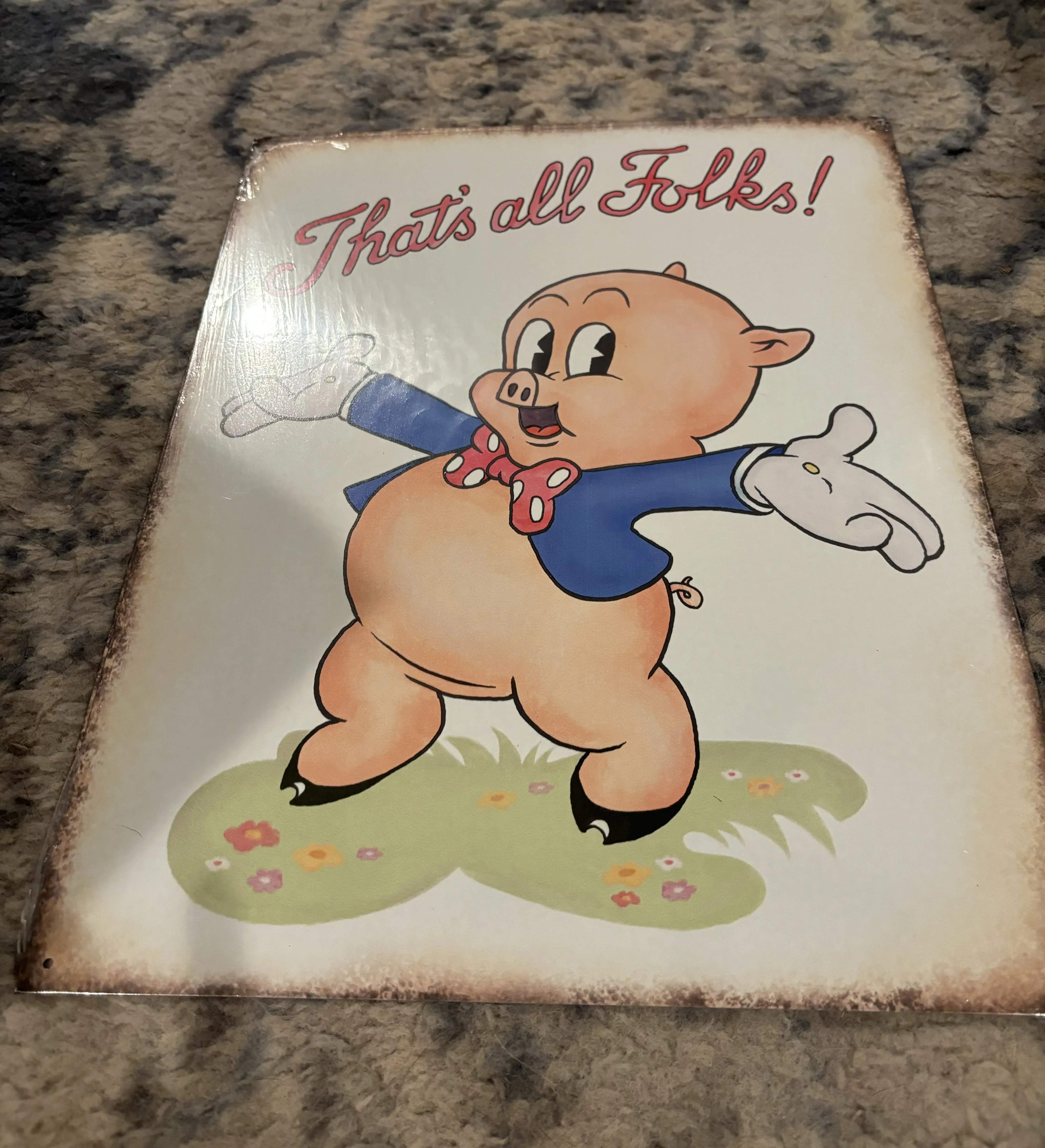 Porky Pig-That's All Folks! - Tin Signs Metal Sign