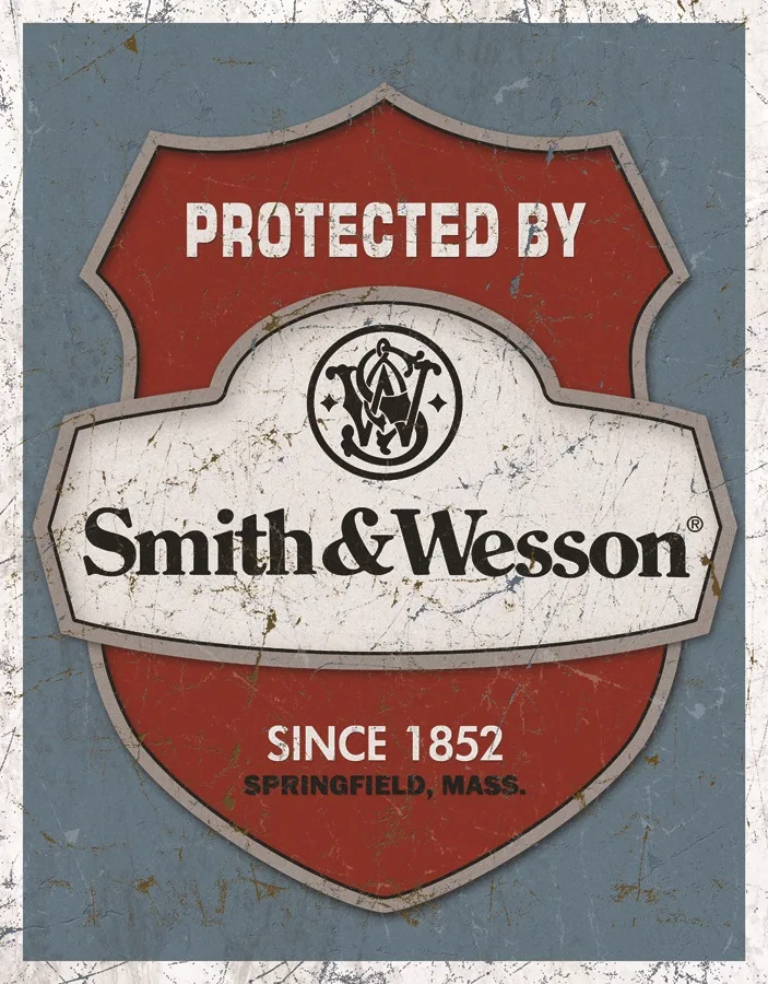 Protected By Smith & Wesson Since 1852 - Tin Signs Metal Sign