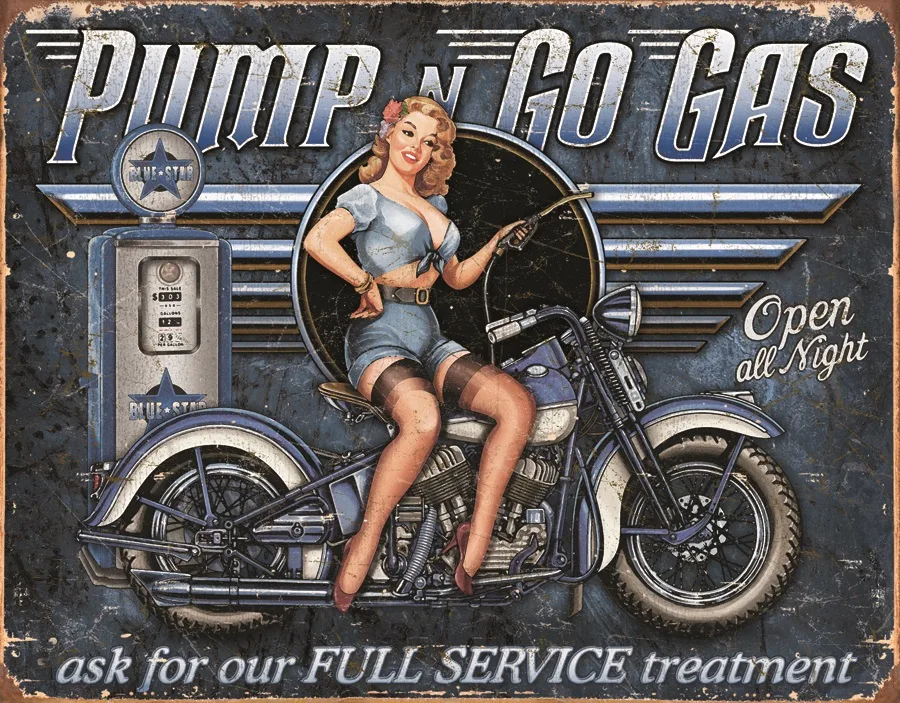 Pump N Go Gas, Ask For The Full Service Treatment - Tin Signs Metal Sign