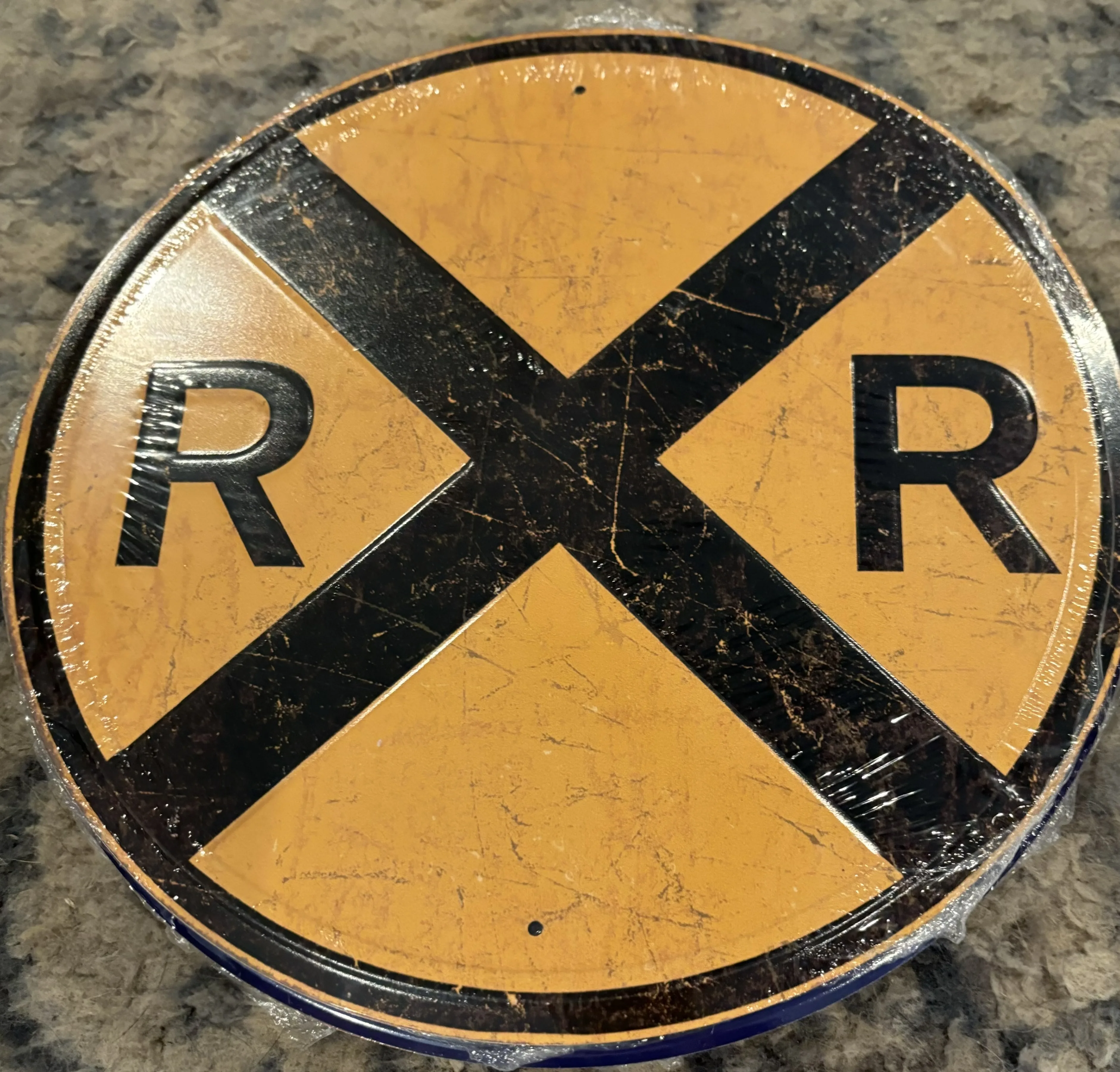 R/R Crossing (Round) - Tin Signs Metal Sign