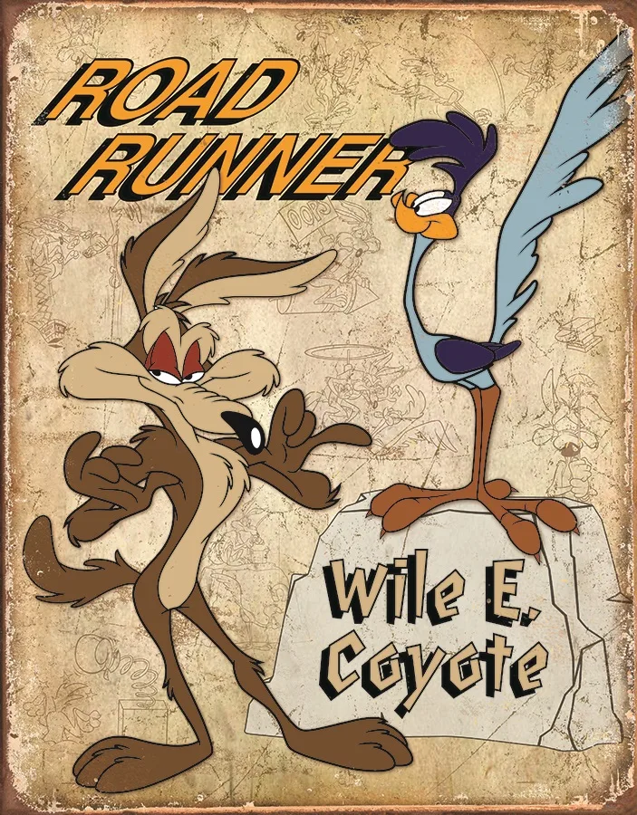 Roadrunner & Wile E. Coyote - Tin Signs Metal Sign