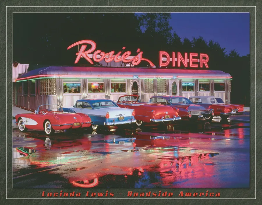 Rosie's Diner (5-Cars Outside Diner) - Tin Signs Metal Sign