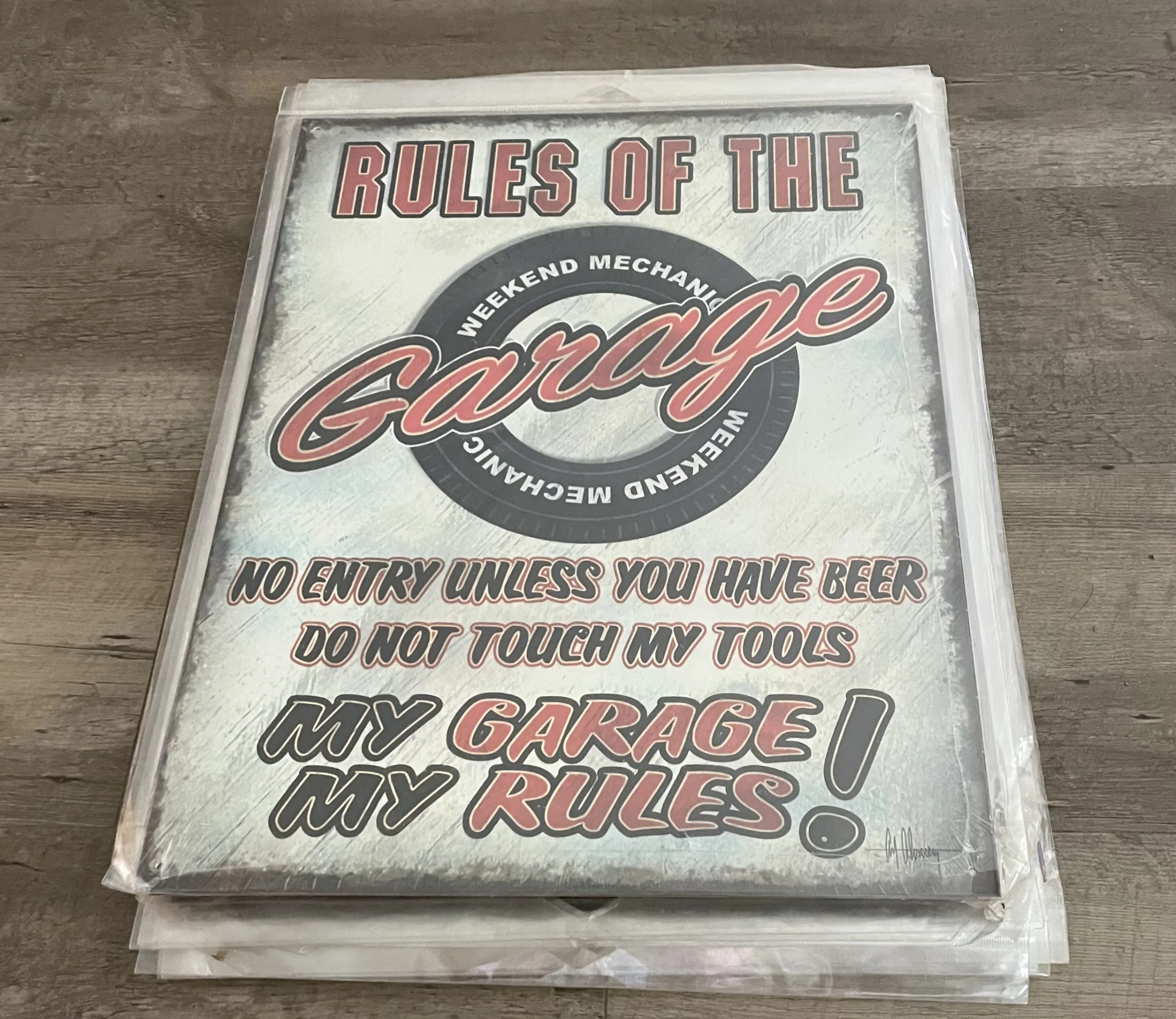 Rules Of The Garage-No Entry Unless You Have Beer-Do Not Touch My Tools-My Garage-My Rules - Tin Signs Metal Sign