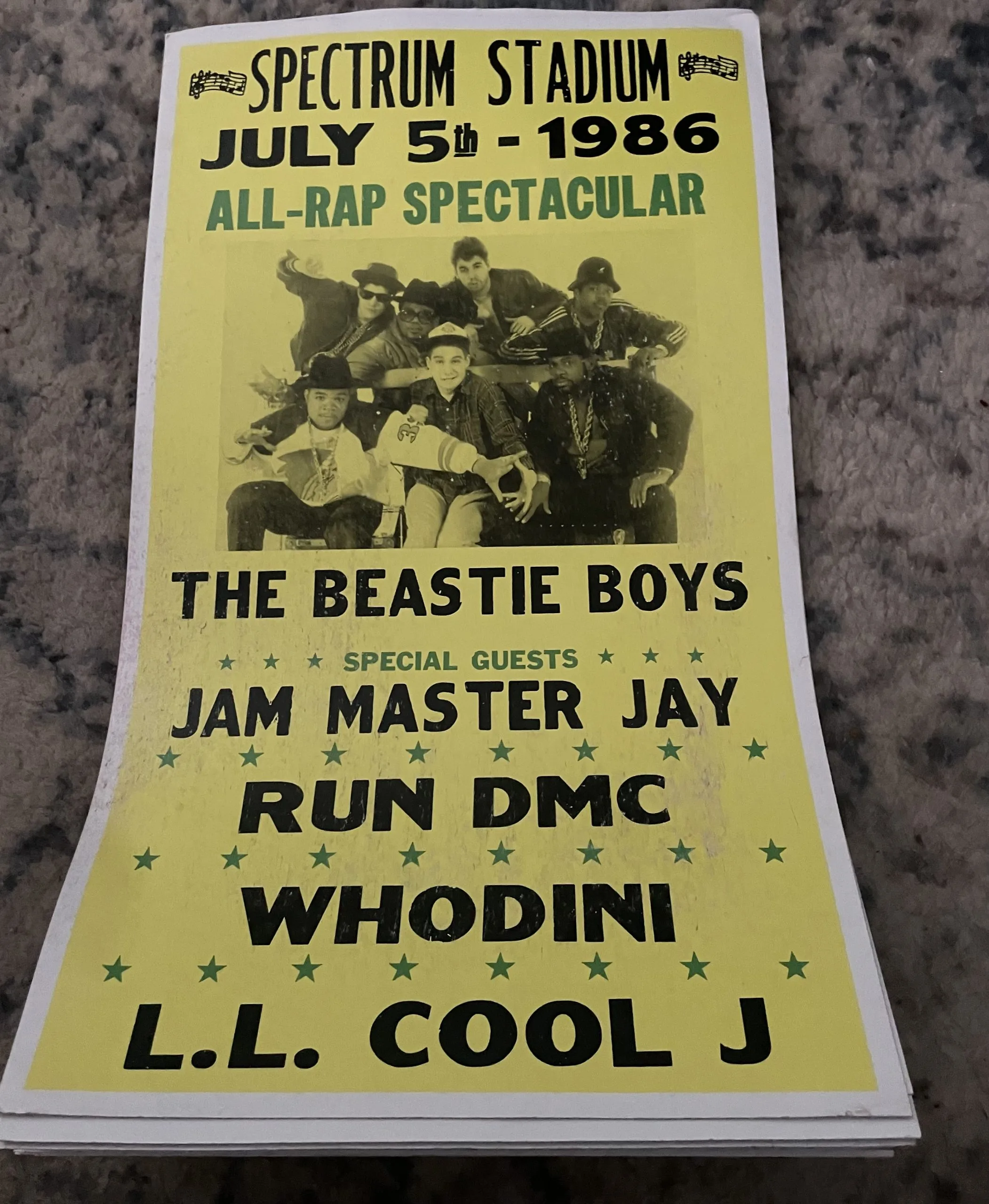Run DMC-Whodini-LL Cool J-All Rap Spectacular - Concert Posters Metal Sign