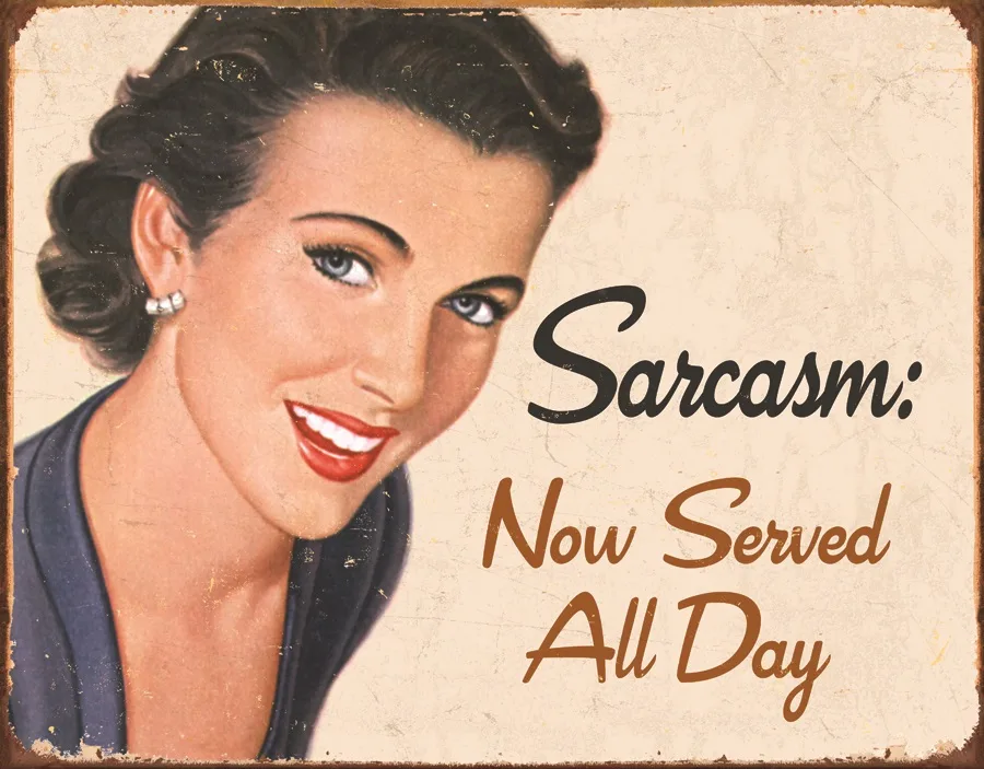 Sarcasm Now Served All Day - Tin Signs Metal Sign