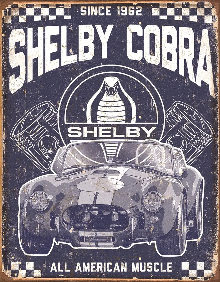 Shelby Cobra Since 1962 All American Muscle - Tin Signs Metal Sign