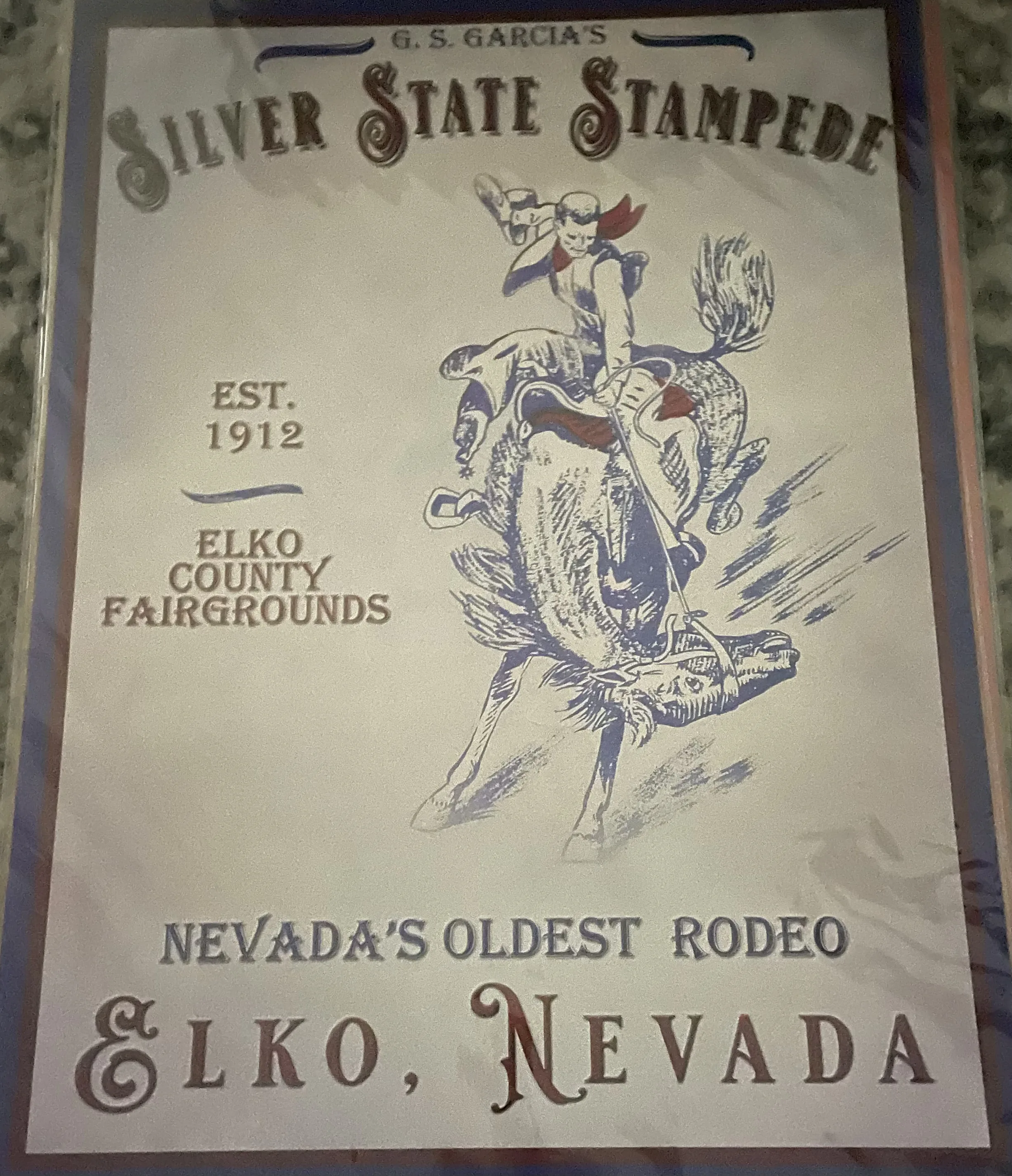 Silver State Stampede-Elko, Nevada Est. 1912-Elko County Fairgrounds (Large) - Rodeo Posters Metal Sign