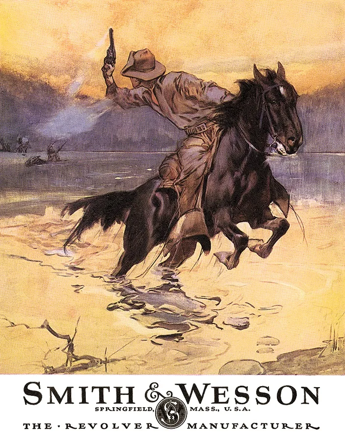Smith & Wesson - Hostiles (Man on Horse Shooting) - Tin Signs Metal Sign