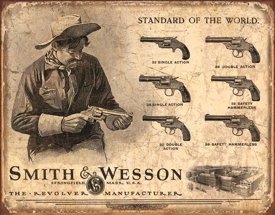 Smith & Wesson - Standard Of The World - Tin Signs Metal Sign