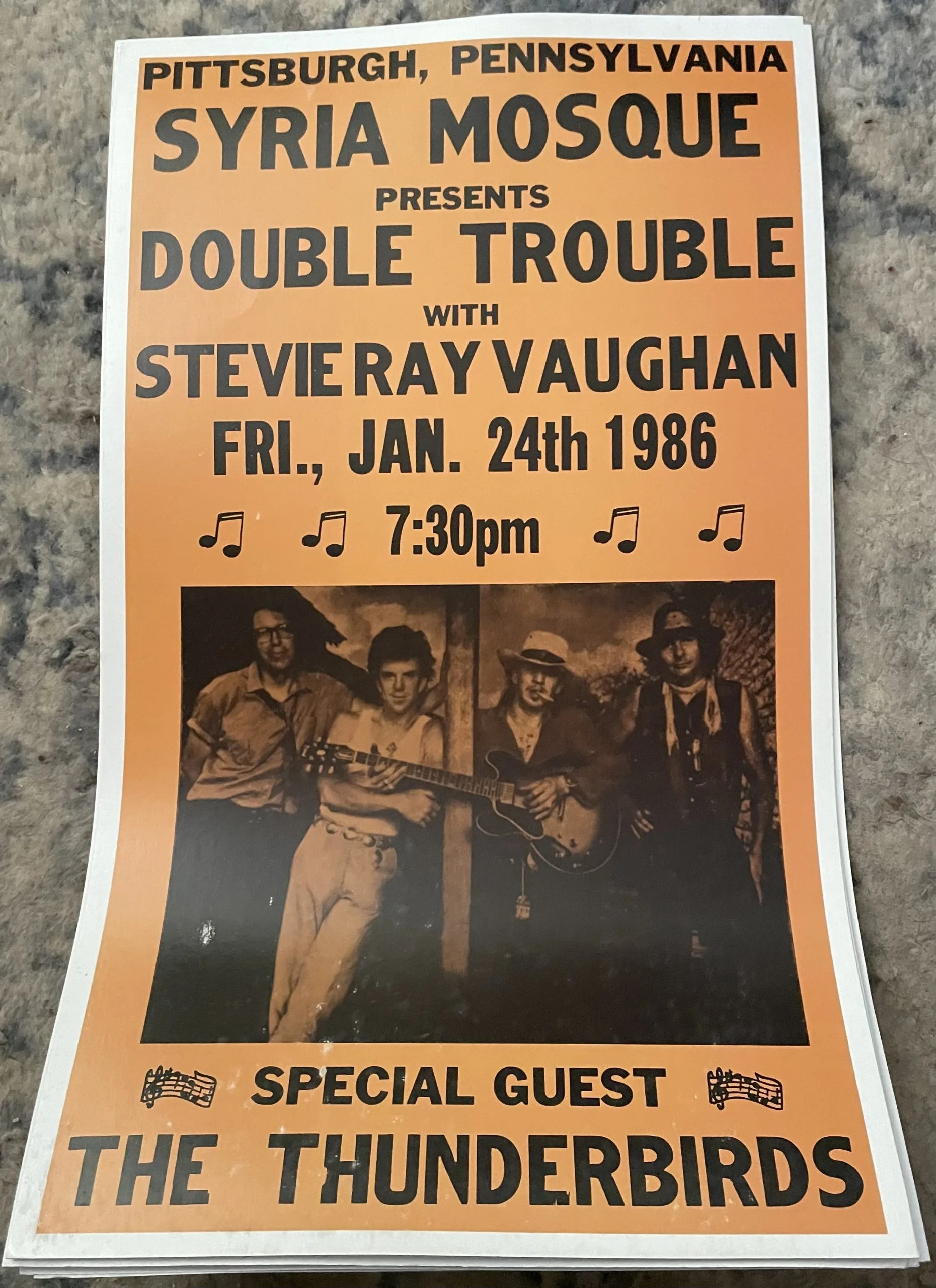 Stevie Ray Vaughn-Double Trouble-Syria Mosque - Concert Posters Metal Sign